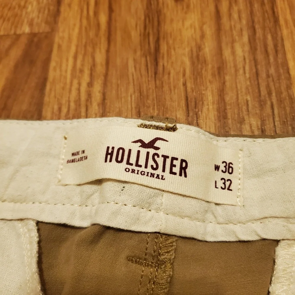 Hollister Chino Pants Men 36x32 Brown Slim Straight Epic Flex Preppy‎